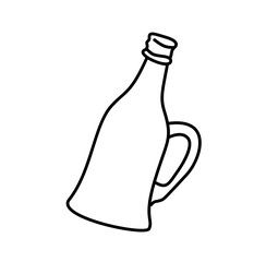 Handled Bottle Outline Drawing: Simple Line Art Design