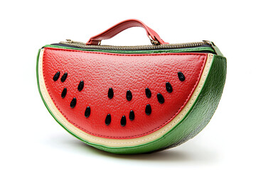 Charming watermelon slice purse shows a playful and trendy accessory, ideal for summer fashion and adding a touch of fruit-inspired flair.