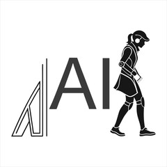 Human Evolution Towards AI and Technology Concept.

