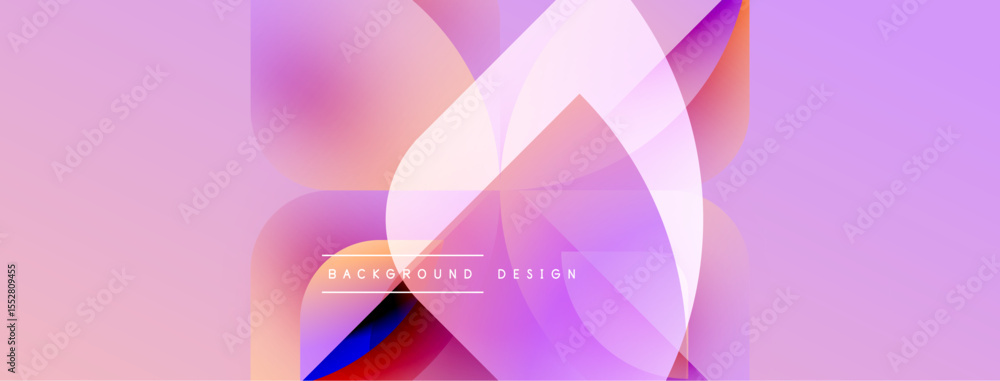 Poster abstract floral shapes blend, creating soft pink, purple gradients. modern design features dynamic c