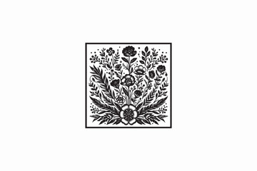 Veronica flower vector silhouettes black and white image made by adobe illustrator. eps