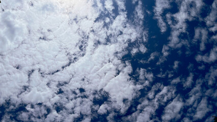 Image of a blue sky and some clouds with copy space for text. Cloudy blue sky abstract background,...