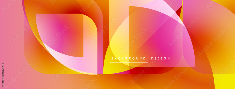 Aufkleber Abstract vibrant design. Overlapping shapes create dynamic colorful composition. Gradient hues blend seamlessly, offering modern aesthetic.