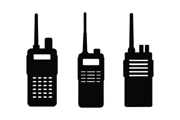 Walkie Talkie silhouette vector bundle  illustration, Black Walkie Talkie silhouette vector