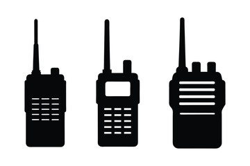 Walkie Talkie silhouette vector bundle  illustration, Black Walkie Talkie silhouette vector