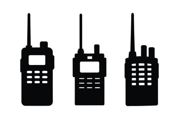 Walkie Talkie silhouette vector bundle  illustration, Black Walkie Talkie silhouette vector