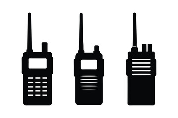 Walkie Talkie silhouette vector bundle  illustration, Black Walkie Talkie silhouette vector
