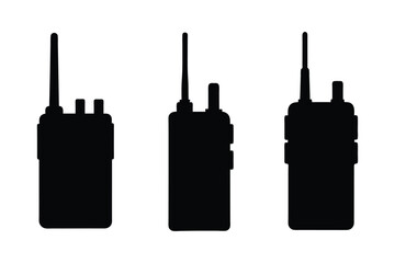 Walkie Talkie silhouette vector bundle  illustration, Black Walkie Talkie silhouette vector