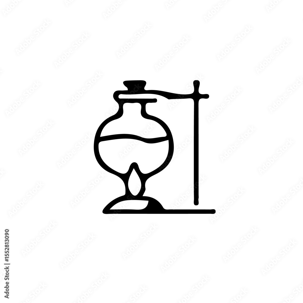 Poster a simple line drawing of three test tubes in a rack on a white background