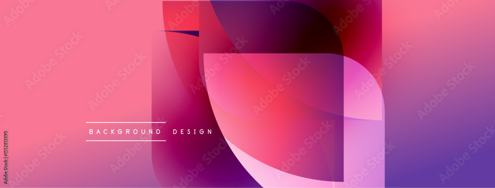 Poster Abstract gradient shapes overlap, creating vibrant pinks, purples, blues. Modern design element for backgrounds, presentations.