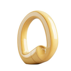 Elegant cream loop sculpture minimal 3d rendering modern art design on on transparent background