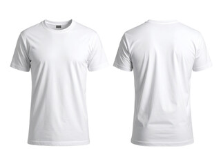 Plain white tshirt front and back suitable for showcasing designs, mockups, fashion presentations, and ecommerce listings. Versatile apparel mockup.