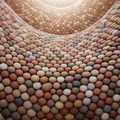 Abstract Sphere Tunnel Organic Structure Calm Colors Background Design