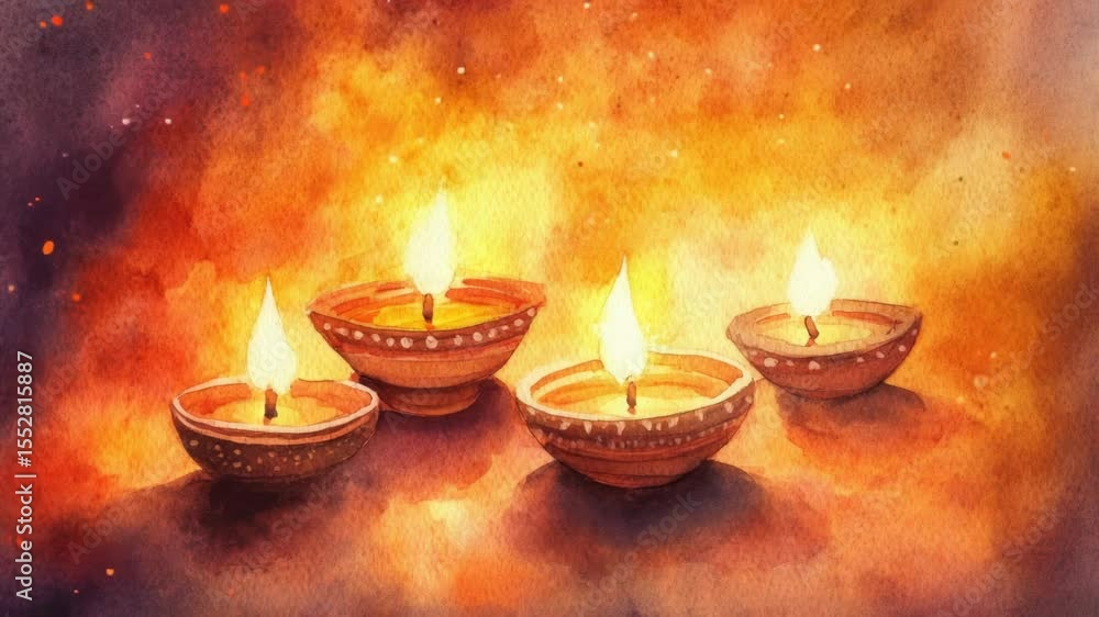 Poster a warm and cozy setting with three lit candles on a table, perfect for use in scenes about relaxatio