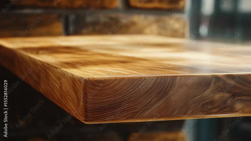 Poster close-up view of a wooden countertop with grain and texture details
