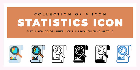 Pack of 6 Vector Statistics icon