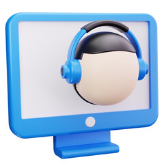 Monitor With Headset Avatar