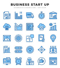 Business Start Up Icons bundle. Two Color style Icons. Vector illustration.