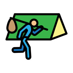 Refugee Camp Vector Filled Icon Design