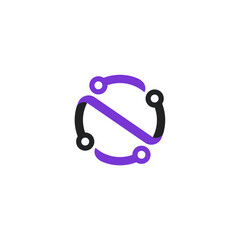 Dynamic Abstract N Human Flow Logo