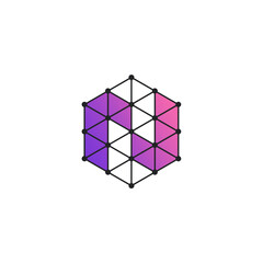 Digital Hexagon Grid Data Network Logo