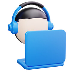 Student With Laptop Headset