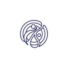 Human Connection Balance Wellness Loop Logo