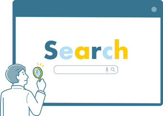 検索をしようとしている 男性パーソン