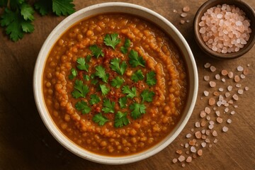  Spiced Lentil Soup with Pink Salt – A Warming, Mineral-Rich Comfort Bowl