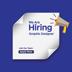 We Are Hiring Graphic Designer Poster – Creative Job Vacancy Announcement Template