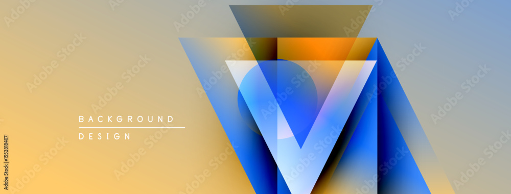 Aufkleber Abstract geometric design. Gradient colors blend, creating dynamic visual effect. Modern style suitable for backgrounds, banners.