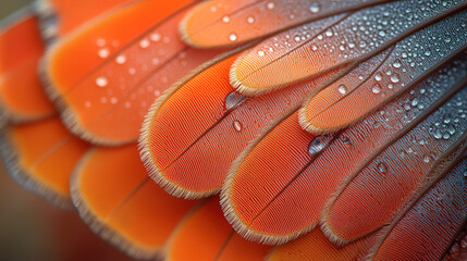A Masterpiece of Nature's Artistry. Vivid Orange, Blue, and Black Patterns with Delicate Scales Reveal the Exquisite Details of This Winged Beauty.