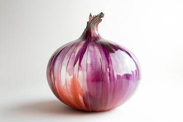 Fototapeta premium Fresh red onion isolated on white background with natural vibrant colors