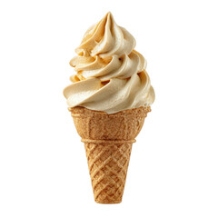 Creamy light beige ice cream cone