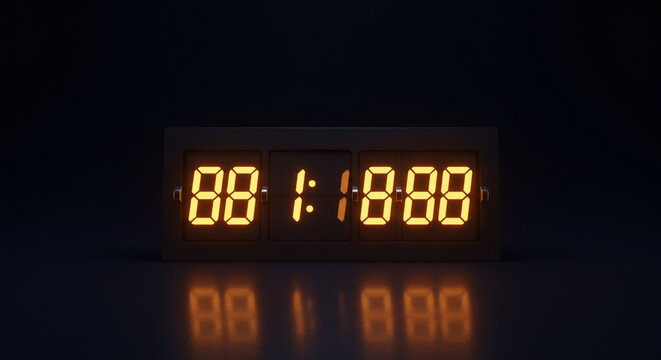 Neon digital countdown clock representing urgency, deadlines, or limited time, perfect for productivity, marketing, or motivational themes.