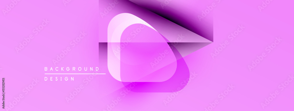 Aufkleber Abstract pink design features layered shapes, creating dynamic visual effect. Modern, minimalist style suitable for backgrounds.