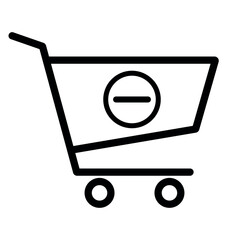 Remove from cart icon, delete from cart icon in trendy flat style illustration isolated on white background.