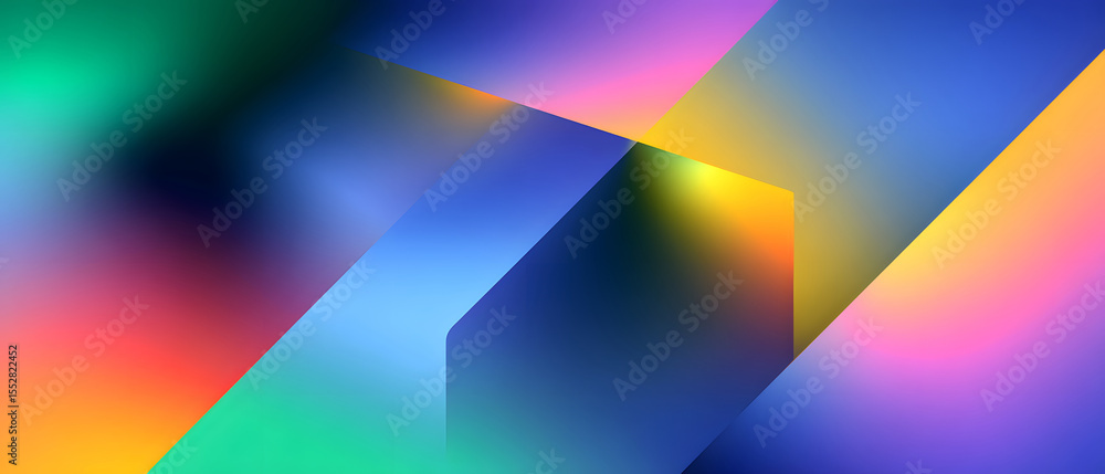 Poster tech-inspired background of 3d abstract colorful blocks