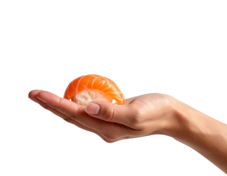 hand holding sushi