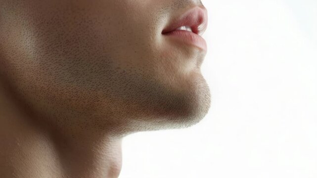 A close-up of a man holding a toothbrush and brushing his teeth, great for use in health or personal care contexts