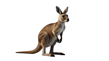 kangaroo, Australian animal, isolated white