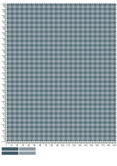 Autumnal Tartan Fabric Swatch with Measurement Markings and Color Palette Displayed Below the Pattern This