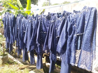 clothes hanging on a clothesline