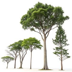 Obraz premium Green Tree Clipart Set on Transparent Background for Effortless Design Selection