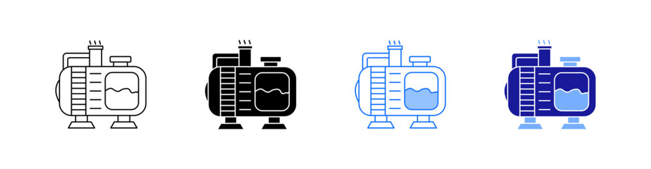 Obraz premium Tanker Multiple Style Icon Set Vector 