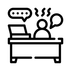 overworking line icon
