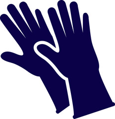 Silhouette Vector of Hand gloves. Black silhouette of a pair of protective work gloves, palms up. Protective gloves safety equipment silhouette