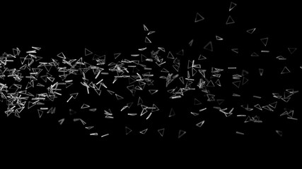 flying stream of particles
