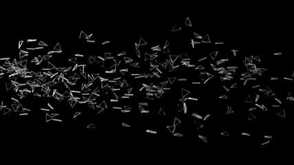 flying stream of particles
