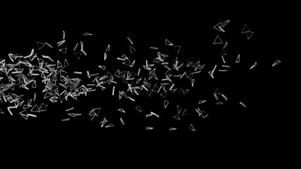 flying stream of particles
